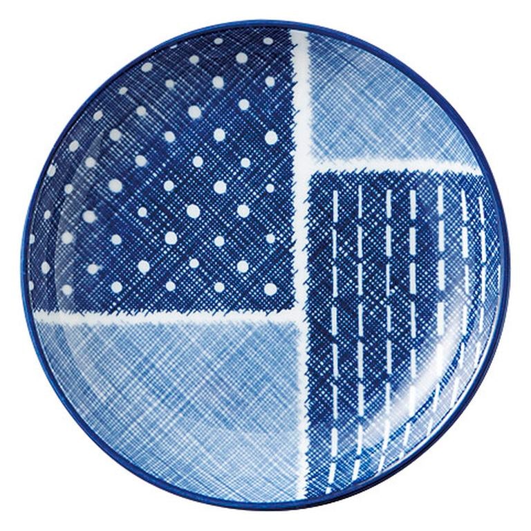 MINOYAKI “AI” Blue Round Plate 00151 KDN010