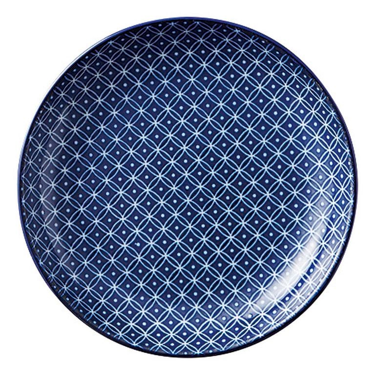 MINOYAKI “AI” Blue Round Plate 00151 KDN010