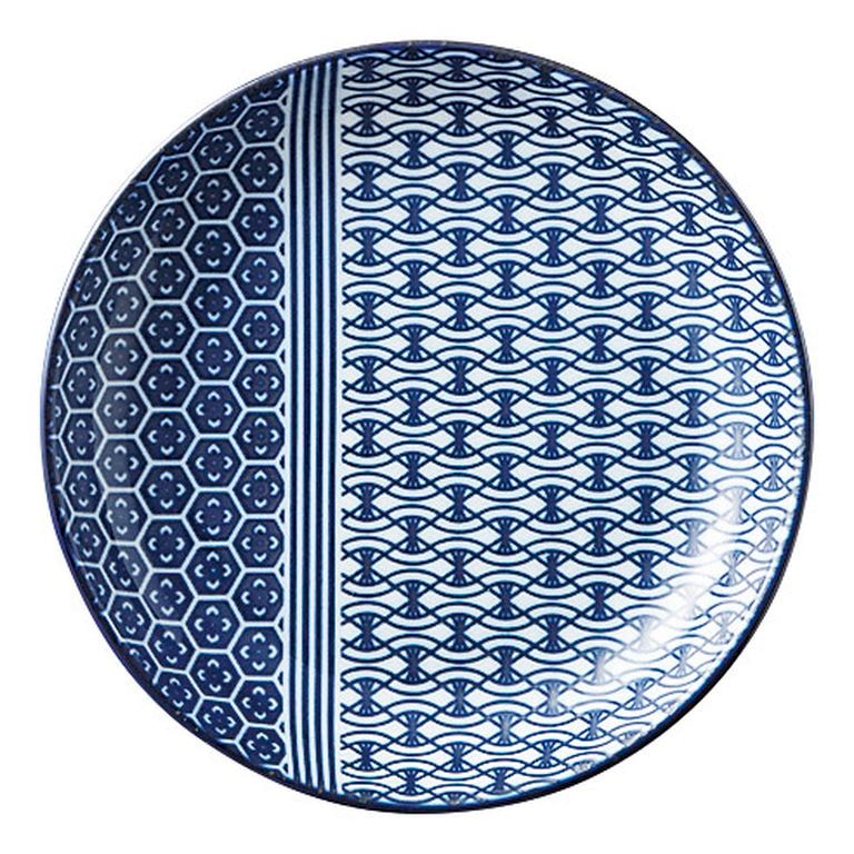 MINOYAKI “AI” Blue Round Plate 00151 KDN010