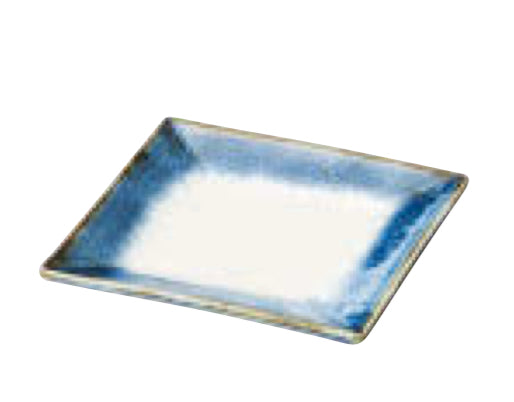 MINOYAKI Blue Surround Square Plate 00149 MYB134