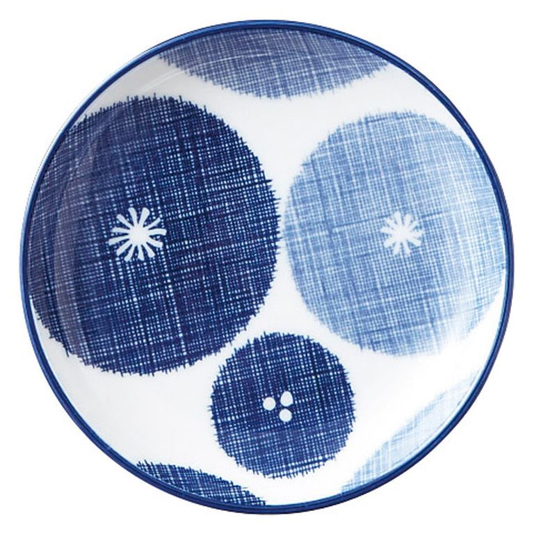 MINOYAKI “AI” Blue Round Plate 00151 KDN010