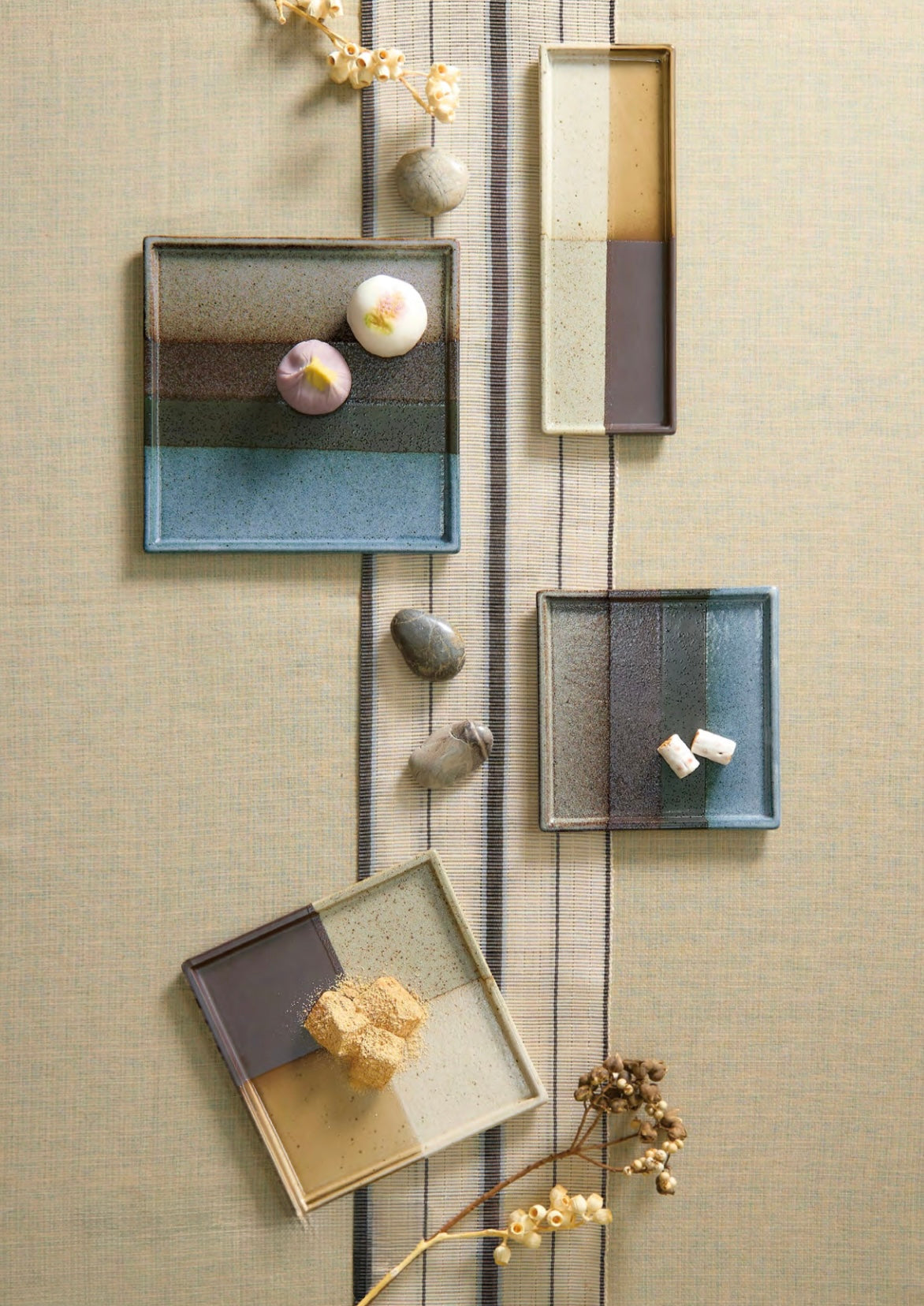 MINOYAKI Woven Pattern Rectangle Plate 00156 KDN021