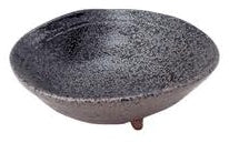 (強)黒ちらし5.0三つ足片押浅鉢