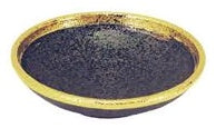 (強)黒ちらし渕金巻5.0丸浅鉢